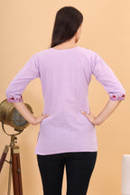 Women Cotton Kashmiri Embriodered Short Regular Fit Kurti