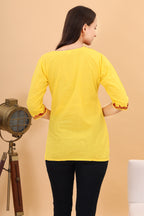 Women Cotton Kashmiri Embriodered Short Regular Fit Kurti