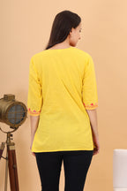 Women Cotton Kashmiri Embriodered Short Regular Fit Kurti