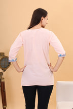 Women Cotton Kashmiri Embriodered Short Regular Fit Kurti