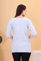 Women Cotton Kashmiri Embriodered Short Regular Fit Kurti