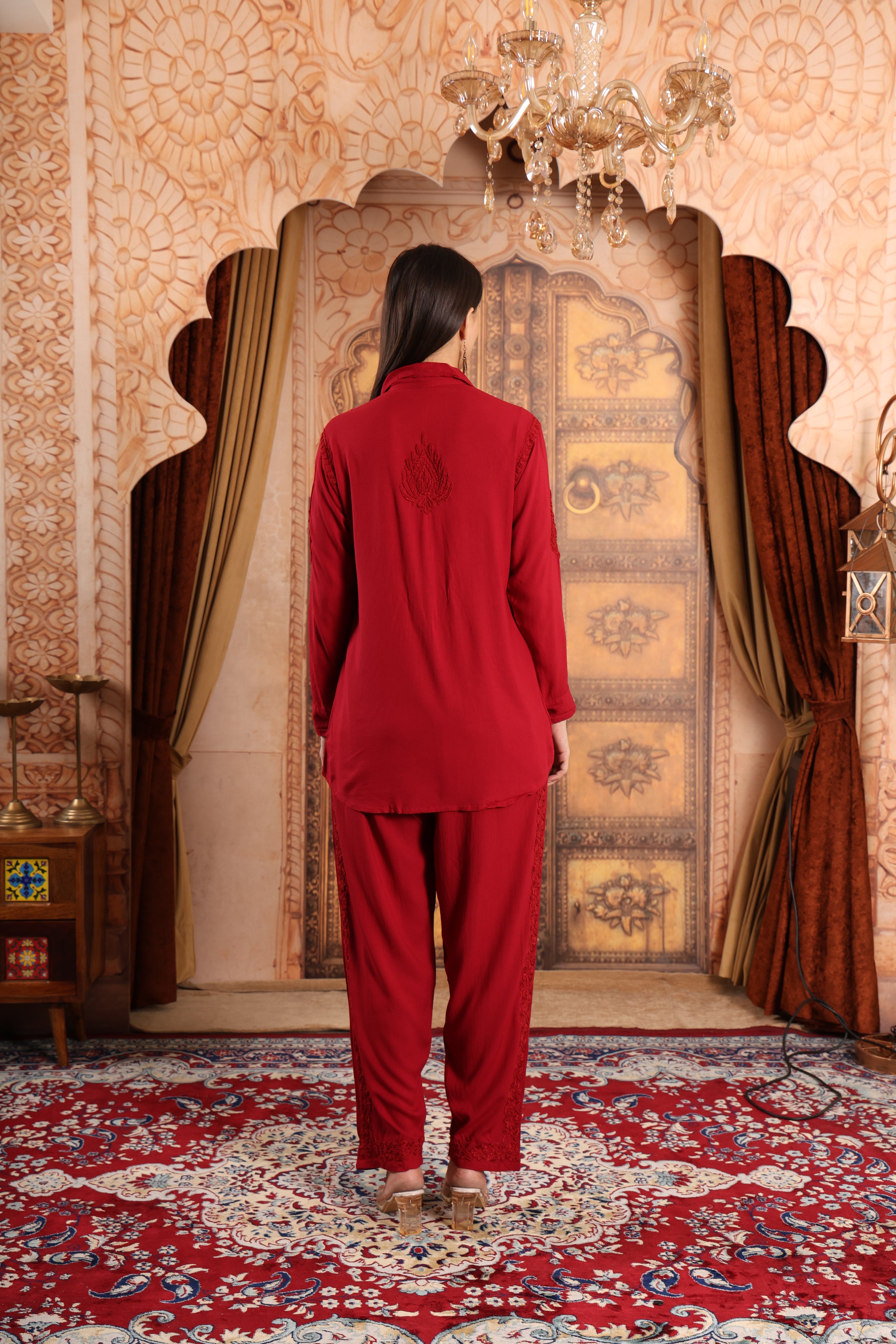 Women Traditional Lucknowi Chikankari Co-ord set, Ethnic Wear