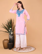 Women Cotton Kashmiri Embriodered Long Regular Fit Kurti