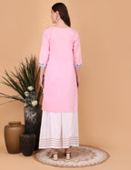 Women Cotton Kashmiri Embriodered Long Regular Fit Kurti