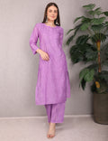 Women Traditional Lucknowi Chikankari Kurti Palazzo set, (Mukesh Work) 3/4 Sleeves, Ethnic Wear