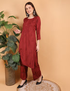 iKRABIB Women's Lucknowi Chikankari Kurti Palazzo Set, Sarara Style, 3/4 Sleeves