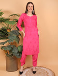 Women Traditional Lucknowi Chikankari Kurti Palazzo Afgani Style set, 3/4 Sleeves, Ethnic Wear