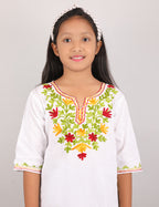 Kids Cotton Kashmiri Embriodered Short Regular Fit Kurti