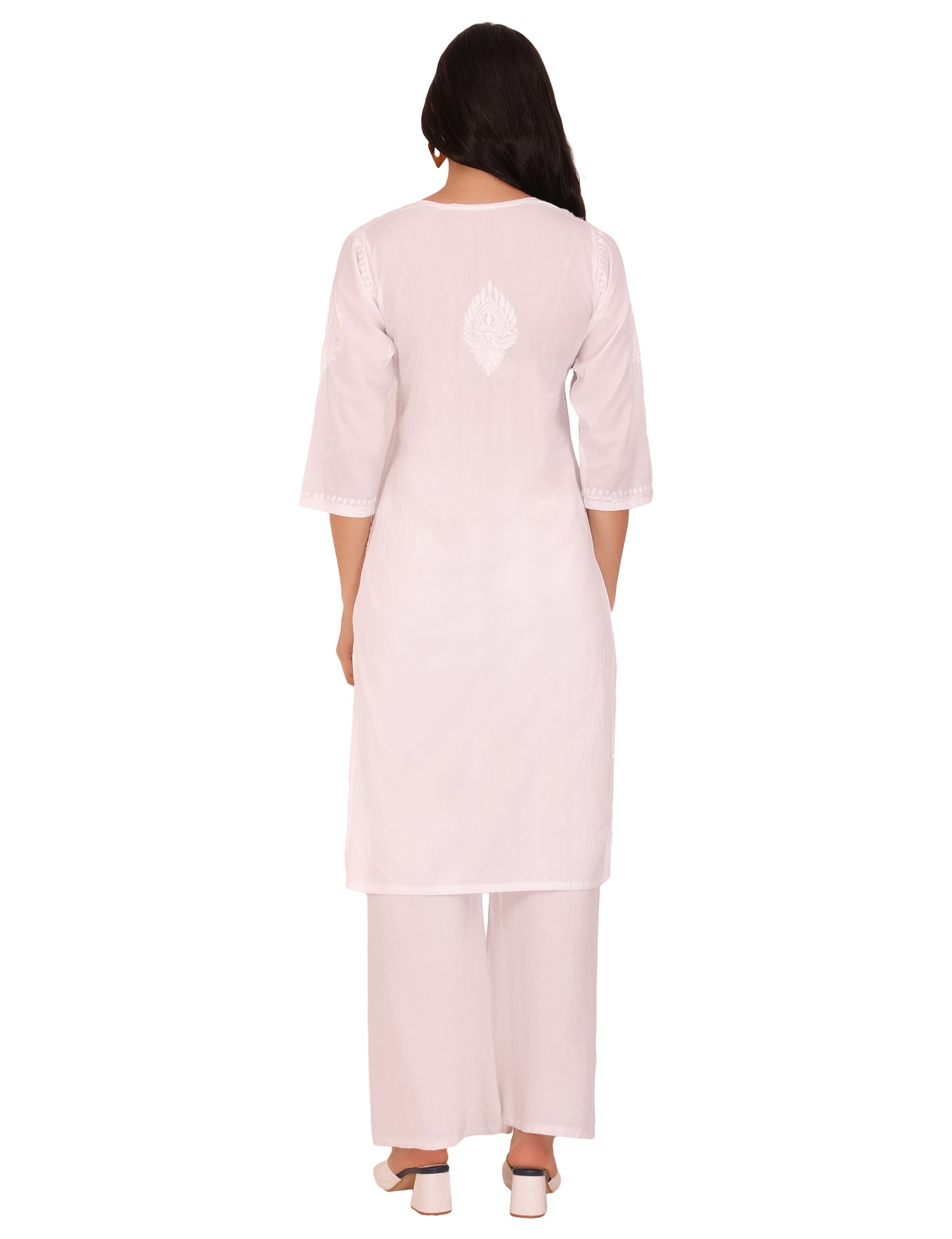 Women's Kurti White (Chikankari)