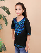 Kids Cotton Kashmiri Embriodered Short Regular Fit Kurti