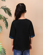 Kids Cotton Kashmiri Embriodered Short Regular Fit Kurti