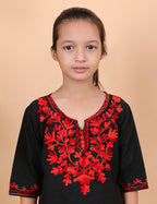 Kids Cotton Kashmiri Embriodered Short Regular Fit Kurti