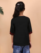 Kids Cotton Kashmiri Embriodered Short Regular Fit Kurti