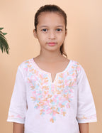 Kids Cotton Kashmiri Embriodered Short Regular Fit Kurti