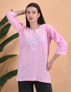 Women Cotton Kashmiri Embriodered Short Regular Fit Kurti