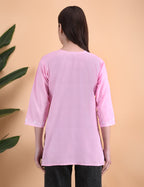 Women Cotton Kashmiri Embriodered Short Regular Fit Kurti