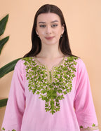 Women Cotton Kashmiri Embriodered Short Regular Fit Kurti