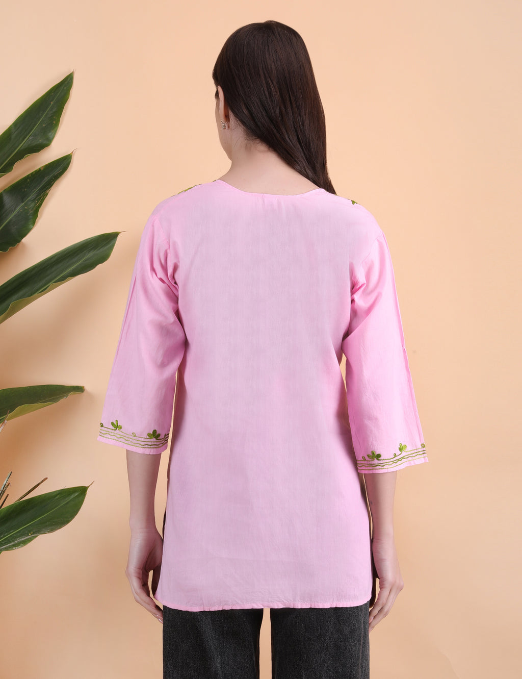 Women Cotton Kashmiri Embriodered Short Regular Fit Kurti