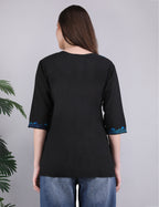 Women Cotton Kashmiri Embriodered Short Regular Fit Kurti