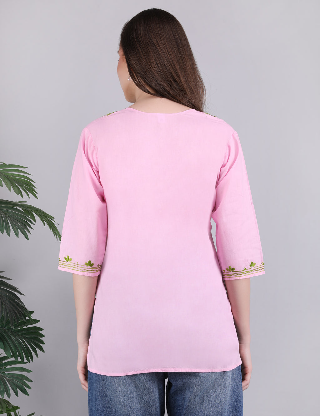 Women Cotton Kashmiri Embriodered Short Regular Fit Kurti