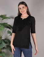 Women Cotton Kashmiri Embriodered Short Regular Fit Kurti