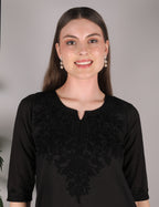 Women Cotton Kashmiri Embriodered Short Regular Fit Kurti