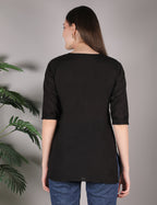 Women Cotton Kashmiri Embriodered Short Regular Fit Kurti